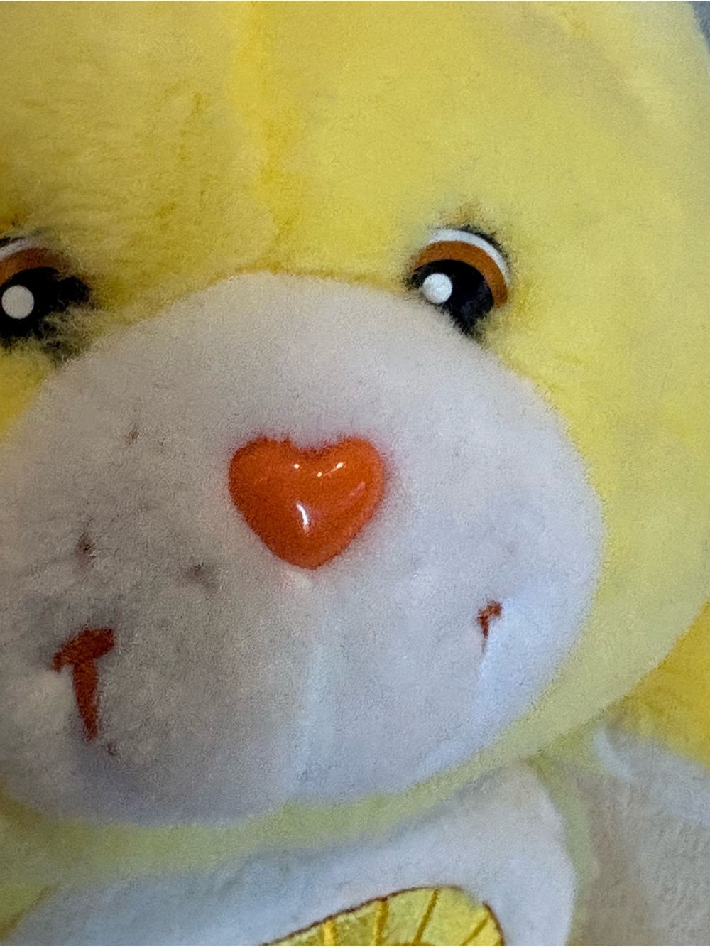 VTG Care Bears Funshine Bear plush With Carlton Cards Tuche Tags Early 2000s 13” - Picture 9 of 14